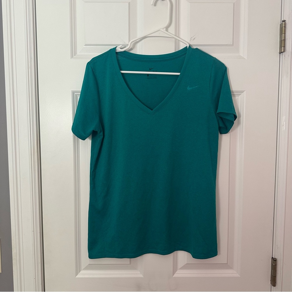 Nike Teal Short Sleeve V-Neck Tee